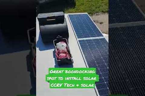 RV Solar Install while boondocking in the Upper Pennisula 🌞 #rvsolar #newpowa #granddesignrv