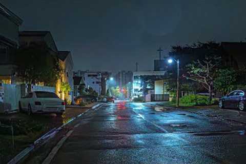 Silent Hill Village on a Rainy Midnight Typhoon | ASMR Umbrella Sounds 4K HDR