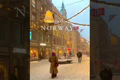 Norway Oslo Snowfall ||Norway Sun At Night #shorts