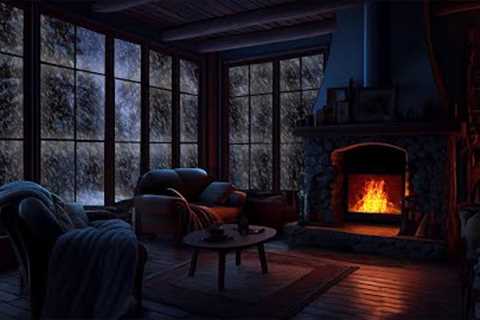 Relaxing snow storm night | Cozy winter wonderland | Turn off the lights & go to sleep right now