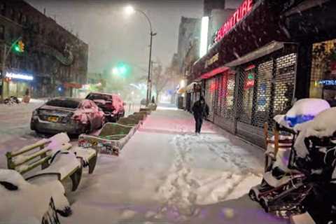 NYC 6AM Snow Walk | Bombogenesis Storm Kenan in Queens