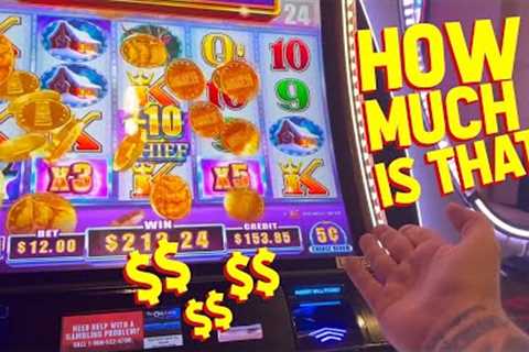 VegasLowRoller''s Mom $32 to HUGE JACKPOT on Timberwolf Chief Slot Machine!!