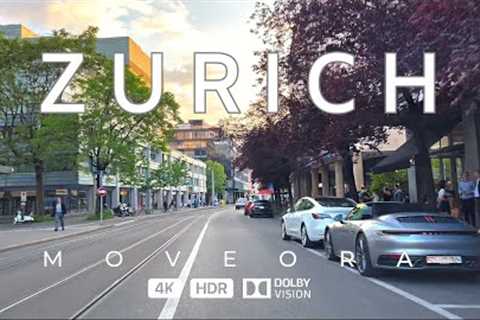 Zurich Switzerland 4k HDR - Sunset Drive - Driving Downtown