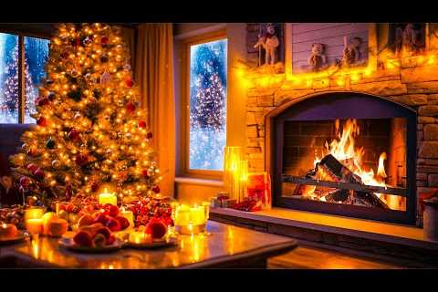 Beautiful Christmas Ambience 🎅🎄 Relaxing Christmas Music Fireplace 🔥 Christmas Fireplace..