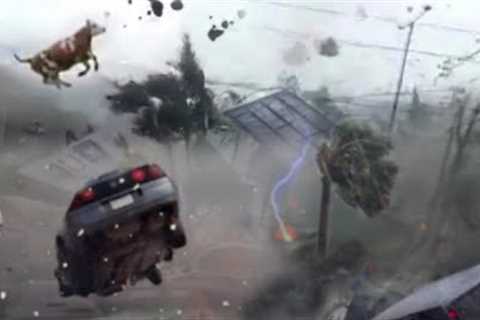 Brutal footage of storm in Buenos Aires, Argentina..!! Plane thrown, thousands of trees fell