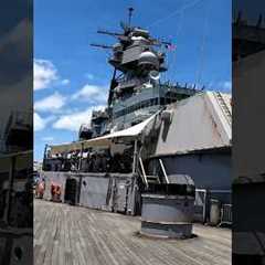 USS Missouri over looking the USS Arizona Memorial at Pearl Harbor #pearlharbor #ussmissouri